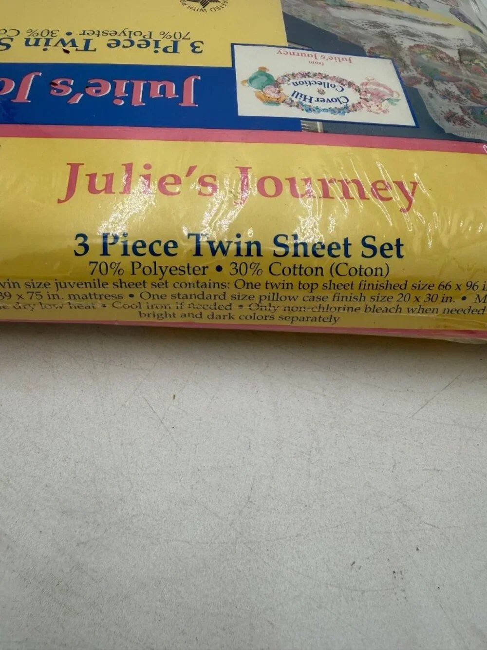 Vintage Julies Journey 3 Piece Twin Sheet Set Floral Print Made In USA